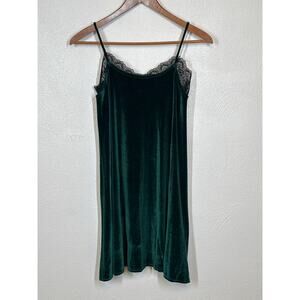 Maronie NWT Dress S Green Velvet Black Lace 90s Y2K Cocktail Holiday Evening